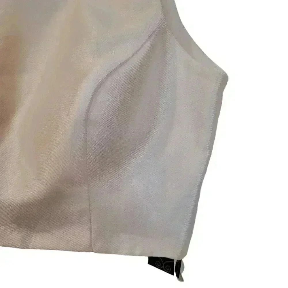 Aqua Women's White Polyester Lined Sleeveless Cropped Top NEW - Picture 4 of 10